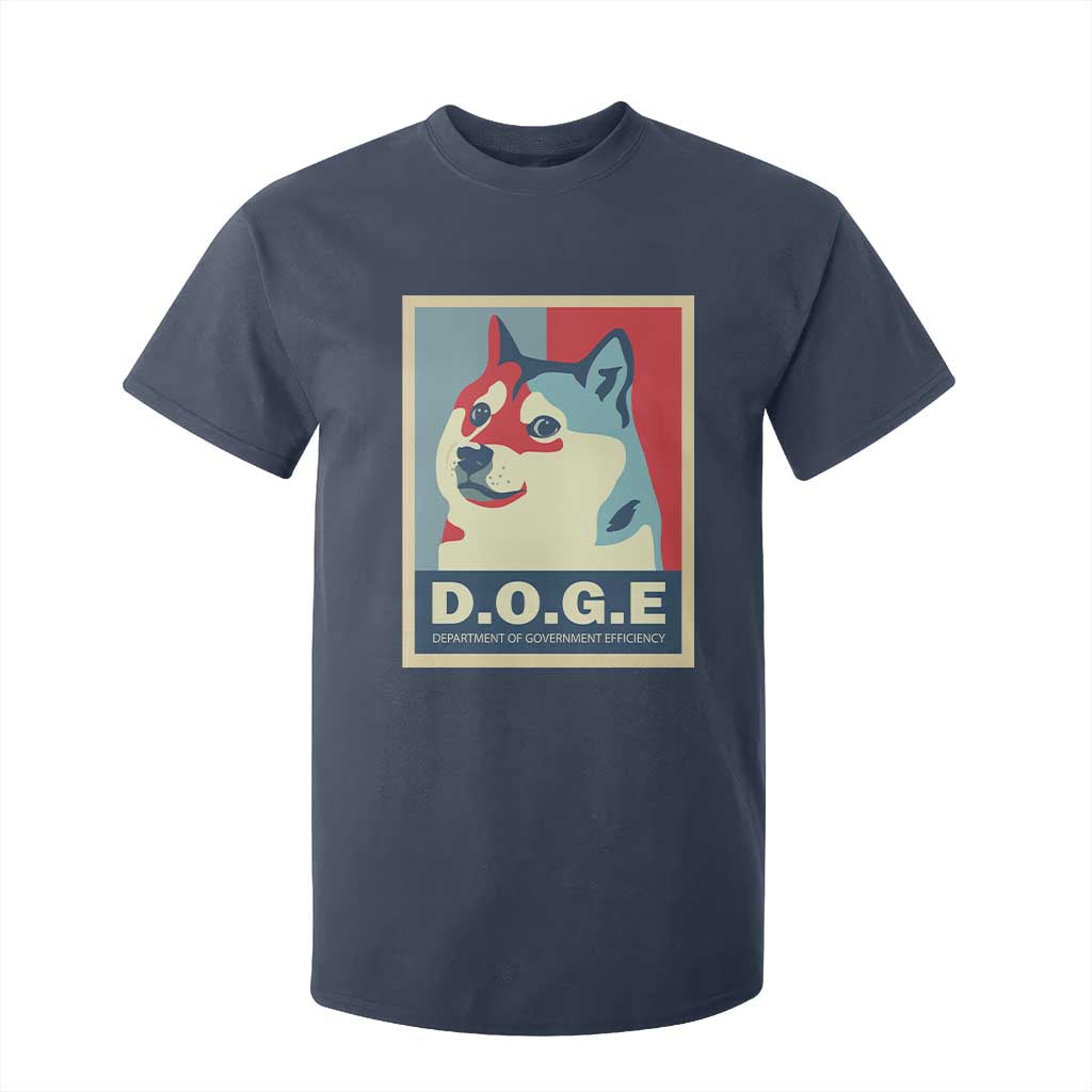 Trump Musk DOGE T Shirt For Kid Department Of Government Efficiency Vintage Meme Inu Dog TS11 Navy Print Your Wear