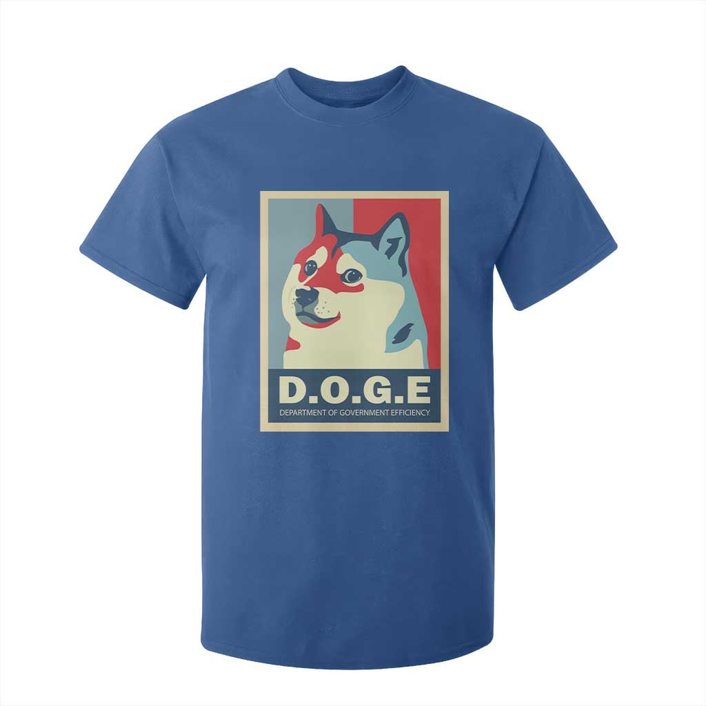 Trump Musk DOGE T Shirt For Kid Department Of Government Efficiency Vintage Meme Inu Dog TS11 Royal Blue Print Your Wear