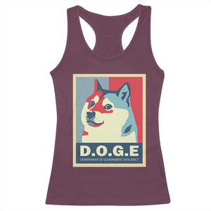 Trump Musk DOGE Racerback Tank Top Department Of Government Efficiency Vintage Meme Inu Dog TS11 Maroon Print Your Wear