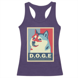 Trump Musk DOGE Racerback Tank Top Department Of Government Efficiency Vintage Meme Inu Dog TS11 Purple Print Your Wear