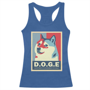 Trump Musk DOGE Racerback Tank Top Department Of Government Efficiency Vintage Meme Inu Dog TS11 Royal Blue Print Your Wear