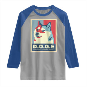 Trump Musk DOGE Raglan Shirt Department Of Government Efficiency Vintage Meme Inu Dog TS11 Sport Gray Royal Print Your Wear