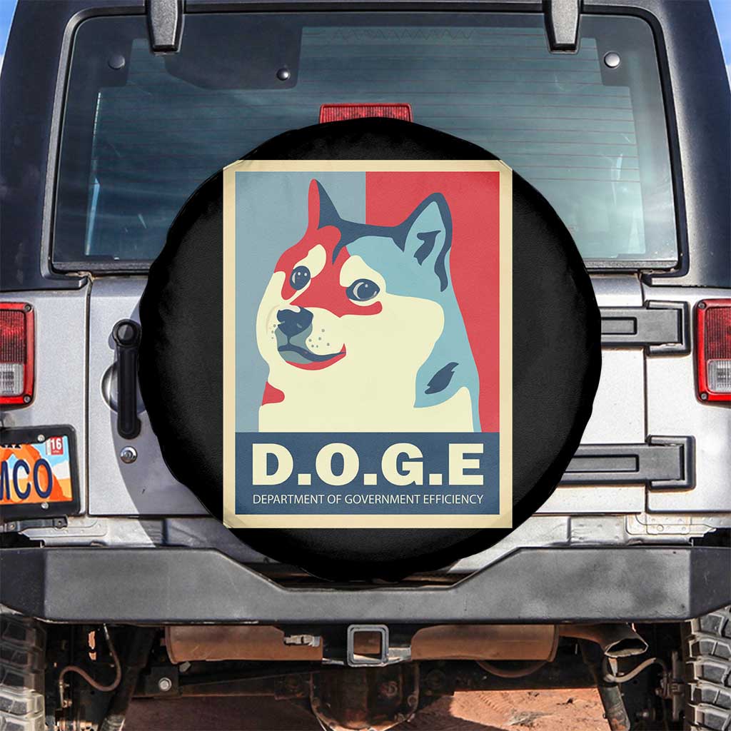 Trump Musk DOGE Spare Tire Cover Department Of Government Efficiency Vintage Meme Inu Dog TS11 No hole Black Print Your Wear