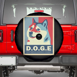 Trump Musk DOGE Spare Tire Cover Department Of Government Efficiency Vintage Meme Inu Dog TS11 Black Print Your Wear
