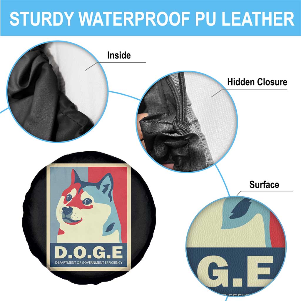 Trump Musk DOGE Spare Tire Cover Department Of Government Efficiency Vintage Meme Inu Dog TS11 Print Your Wear