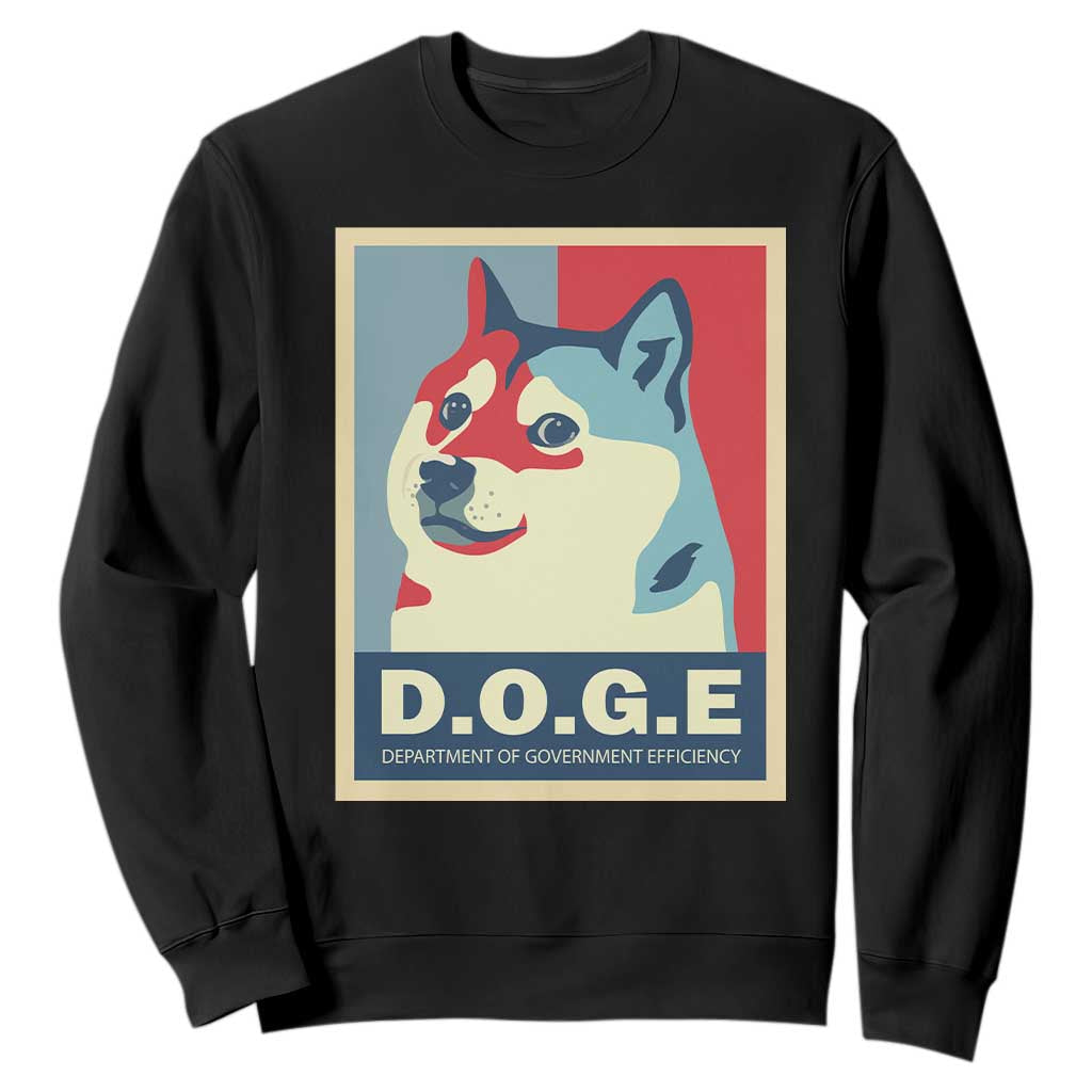 Trump Musk DOGE Sweatshirt Department Of Government Efficiency Vintage Meme Inu Dog TS11 Black Print Your Wear