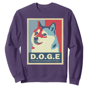 Trump Musk DOGE Sweatshirt Department Of Government Efficiency Vintage Meme Inu Dog TS11 Purple Print Your Wear