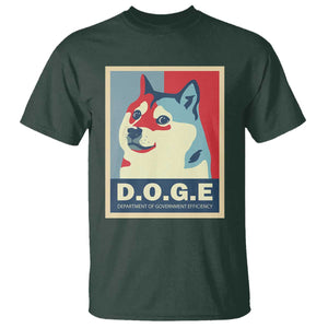 Trump Musk DOGE T Shirt Department Of Government Efficiency Vintage Meme Inu Dog TS11 Dark Forest Green Print Your Wear