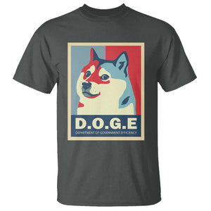 Trump Musk DOGE T Shirt Department Of Government Efficiency Vintage Meme Inu Dog TS11 Dark Heather Print Your Wear
