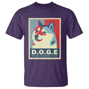 Trump Musk DOGE T Shirt Department Of Government Efficiency Vintage Meme Inu Dog TS11 Purple Print Your Wear