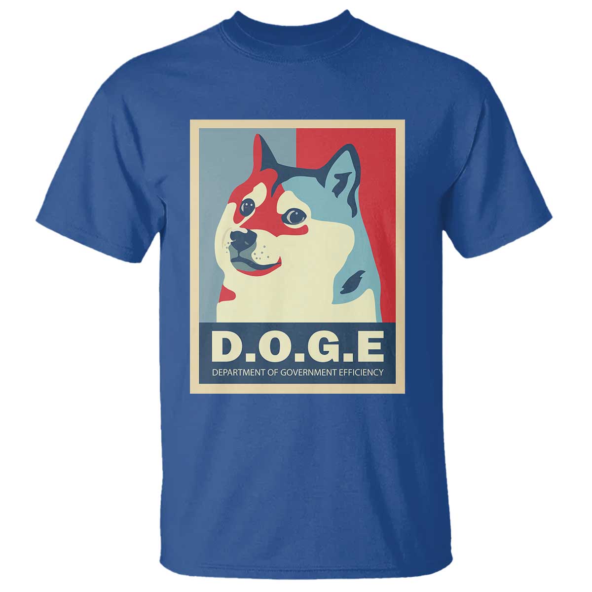 Trump Musk DOGE T Shirt Department Of Government Efficiency Vintage Meme Inu Dog TS11 Royal Blue Print Your Wear