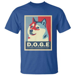 Trump Musk DOGE T Shirt Department Of Government Efficiency Vintage Meme Inu Dog TS11 Royal Blue Print Your Wear