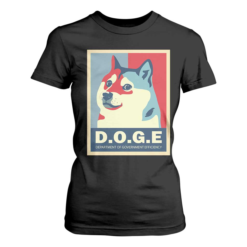 Trump Musk DOGE T Shirt For Women Department Of Government Efficiency Vintage Meme Inu Dog TS11 Black Print Your Wear