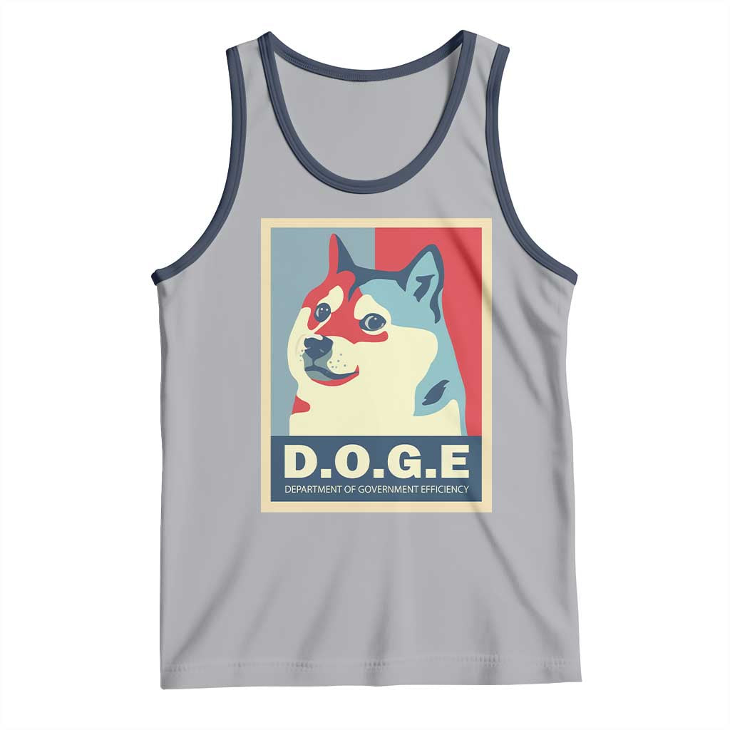 Trump Musk DOGE Tank Top Department Of Government Efficiency Vintage Meme Inu Dog TS11 Athletic Heather Navy Print Your Wear