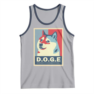 Trump Musk DOGE Tank Top Department Of Government Efficiency Vintage Meme Inu Dog TS11 Athletic Heather Navy Print Your Wear