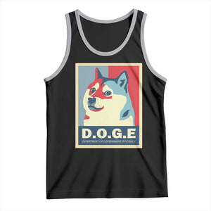 Trump Musk DOGE Tank Top Department Of Government Efficiency Vintage Meme Inu Dog TS11 Black Athletic Heather Print Your Wear