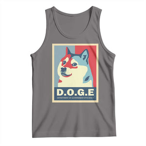 Trump Musk DOGE Tank Top Department Of Government Efficiency Vintage Meme Inu Dog TS11 Deep Heather Print Your Wear