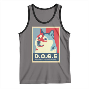 Trump Musk DOGE Tank Top Department Of Government Efficiency Vintage Meme Inu Dog TS11 Deep Heather Black Print Your Wear