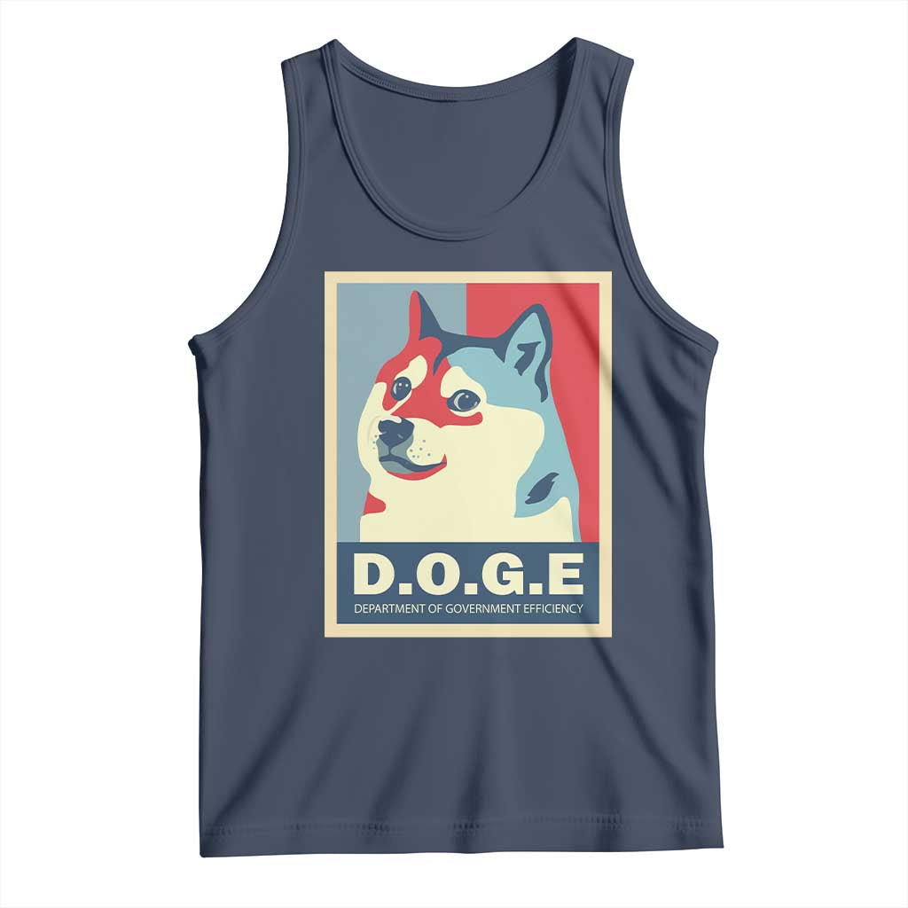Trump Musk DOGE Tank Top Department Of Government Efficiency Vintage Meme Inu Dog TS11 Navy Print Your Wear