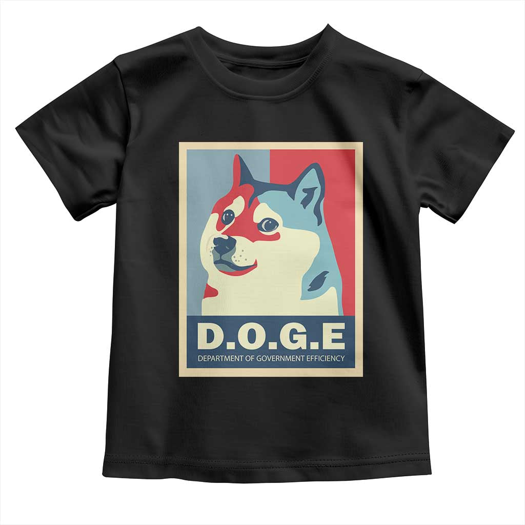 Trump Musk DOGE Toddler T Shirt Department Of Government Efficiency Vintage Meme Inu Dog TS11 Black Print Your Wear