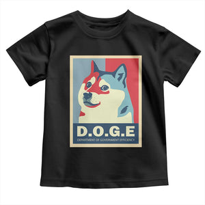 Trump Musk DOGE Toddler T Shirt Department Of Government Efficiency Vintage Meme Inu Dog TS11 Black Print Your Wear