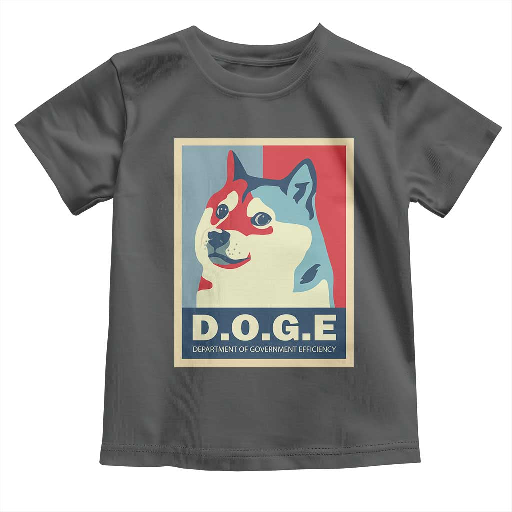 Trump Musk DOGE Toddler T Shirt Department Of Government Efficiency Vintage Meme Inu Dog TS11 Dark Heather Print Your Wear