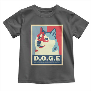 Trump Musk DOGE Toddler T Shirt Department Of Government Efficiency Vintage Meme Inu Dog TS11 Dark Heather Print Your Wear