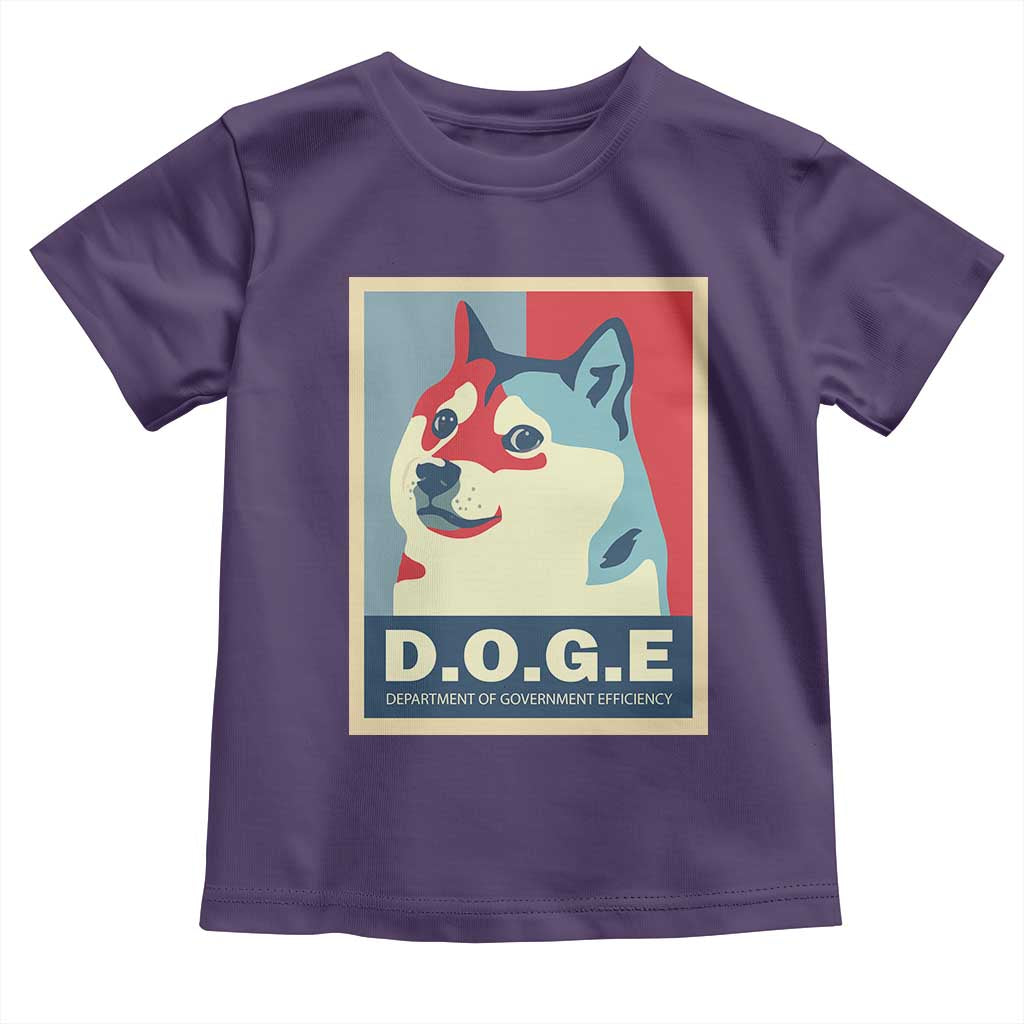 Trump Musk DOGE Toddler T Shirt Department Of Government Efficiency Vintage Meme Inu Dog TS11 Purple Print Your Wear