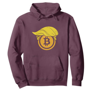Funny Trump Bitcoin BTC Crypto Cryptocurrency Trader Hoodie TS11 Maroon Print Your Wear