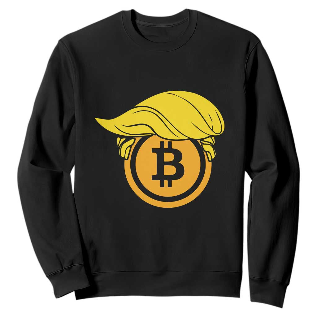 Funny Trump Bitcoin BTC Crypto Cryptocurrency Trader Sweatshirt TS11 Black Print Your Wear