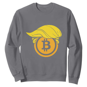 Funny Trump Bitcoin BTC Crypto Cryptocurrency Trader Sweatshirt TS11 Charcoal Print Your Wear