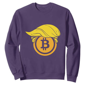 Funny Trump Bitcoin BTC Crypto Cryptocurrency Trader Sweatshirt TS11 Purple Print Your Wear
