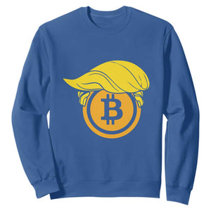Funny Trump Bitcoin BTC Crypto Cryptocurrency Trader Sweatshirt TS11 Royal Blue Print Your Wear