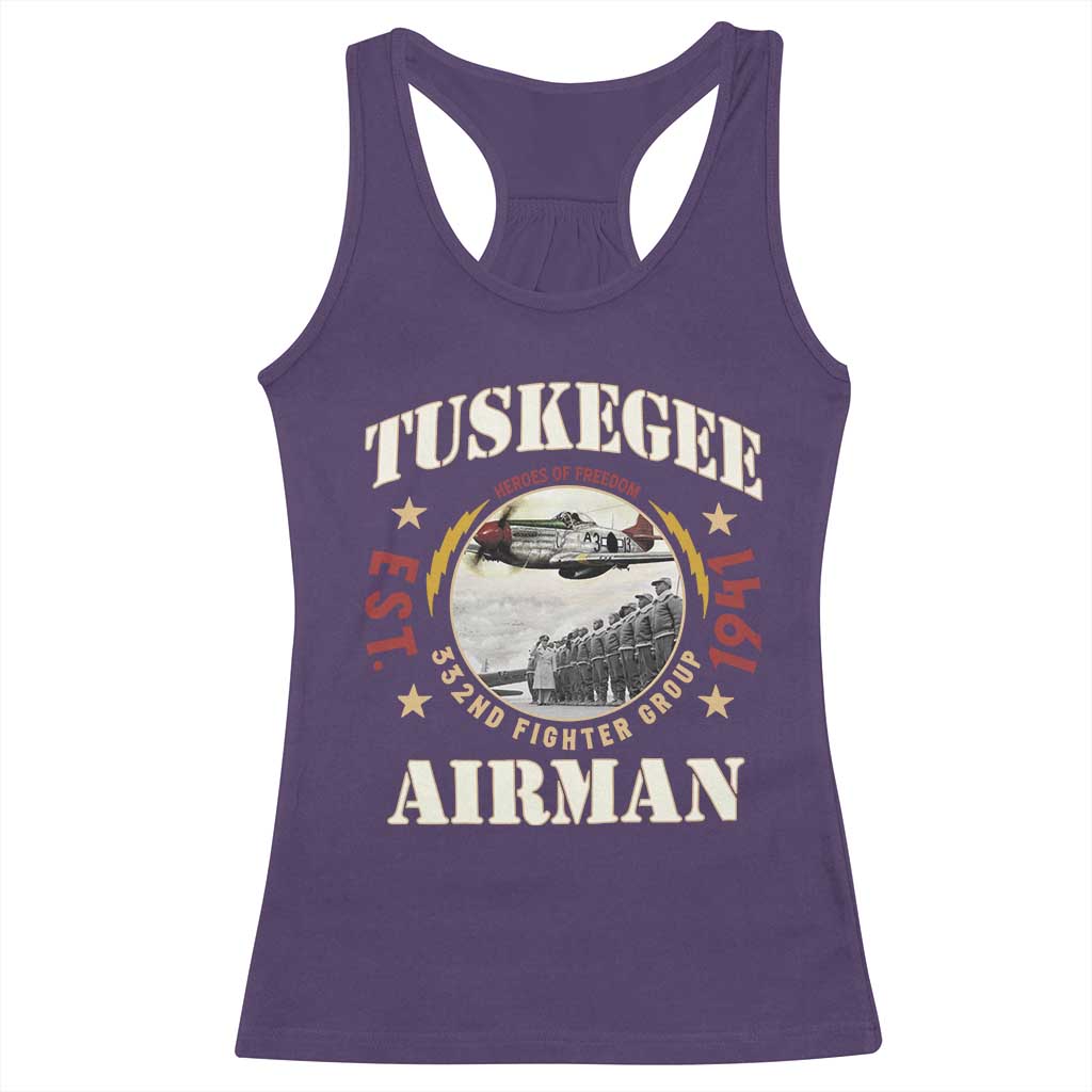 Tuskegee Airman Racerback Tank Top Heroes Of Freedom 332ND Fighter Group Est 1941 TS11 Purple Print Your Wear