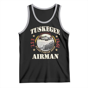 Tuskegee Airman Tank Top Heroes Of Freedom 332ND Fighter Group Est 1941 TS11 Black Athletic Heather Print Your Wear