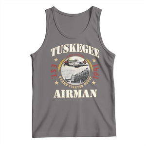 Tuskegee Airman Tank Top Heroes Of Freedom 332ND Fighter Group Est 1941 TS11 Deep Heather Print Your Wear