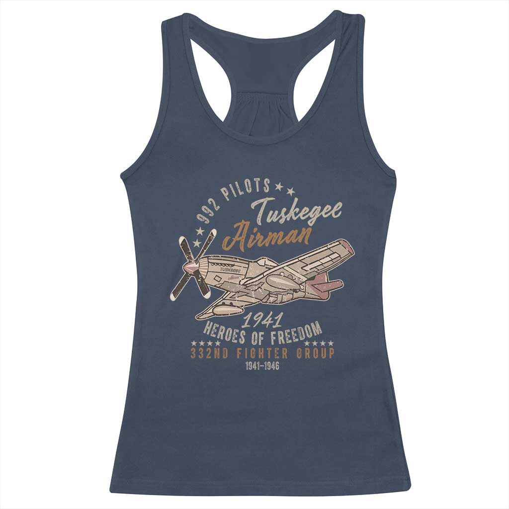 Tuskegee Airman Racerback Tank Top Heroes Of Freedom 332ND Fighter Group Est 1941 Vintage Fighter TS11 Navy Print Your Wear