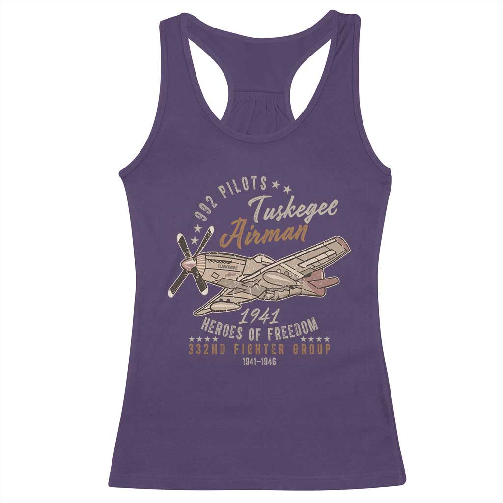 Tuskegee Airman Racerback Tank Top Heroes Of Freedom 332ND Fighter Group Est 1941 Vintage Fighter TS11 Purple Print Your Wear
