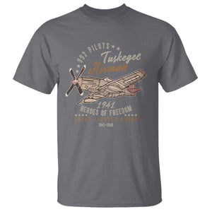 Tuskegee Airman T Shirt Heroes Of Freedom 332ND Fighter Group Est 1941 Vintage Fighter TS11 Charcoal Print Your Wear