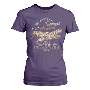 Tuskegee Airman T Shirt For Women Heroes Of Freedom 332ND Fighter Group Est 1941 Vintage Fighter TS11 Purple Print Your Wear