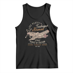 Tuskegee Airman Tank Top Heroes Of Freedom 332ND Fighter Group Est 1941 Vintage Fighter TS11 Black Print Your Wear