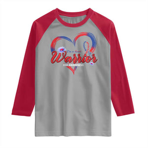 I'm A Heart Warrior Raglan Shirt Congenital Heart Disease CHD Awareness TS11 Sport Gray Red Print Your Wear