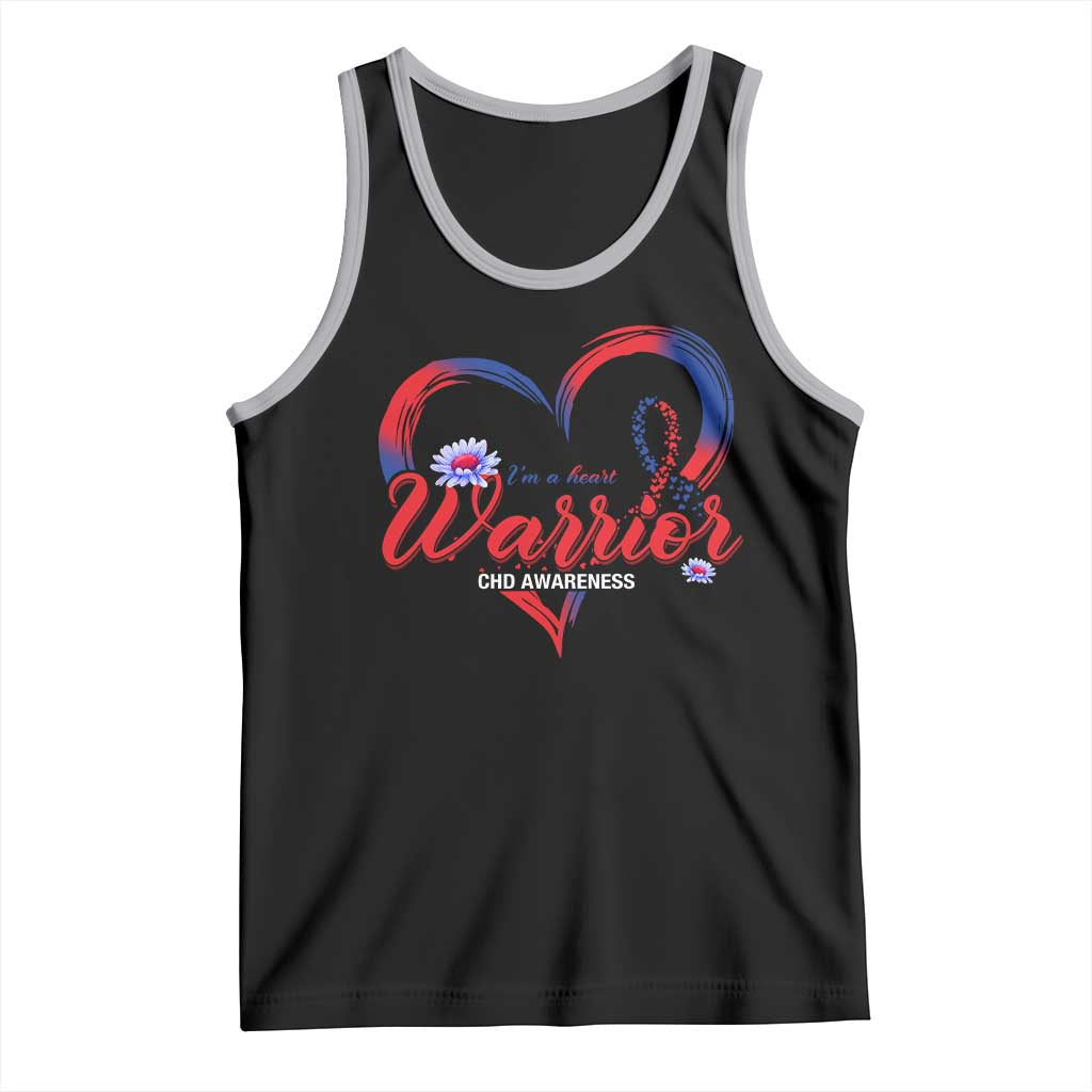 I'm A Heart Warrior Tank Top Congenital Heart Disease CHD Awareness TS11 Black Athletic Heather Print Your Wear