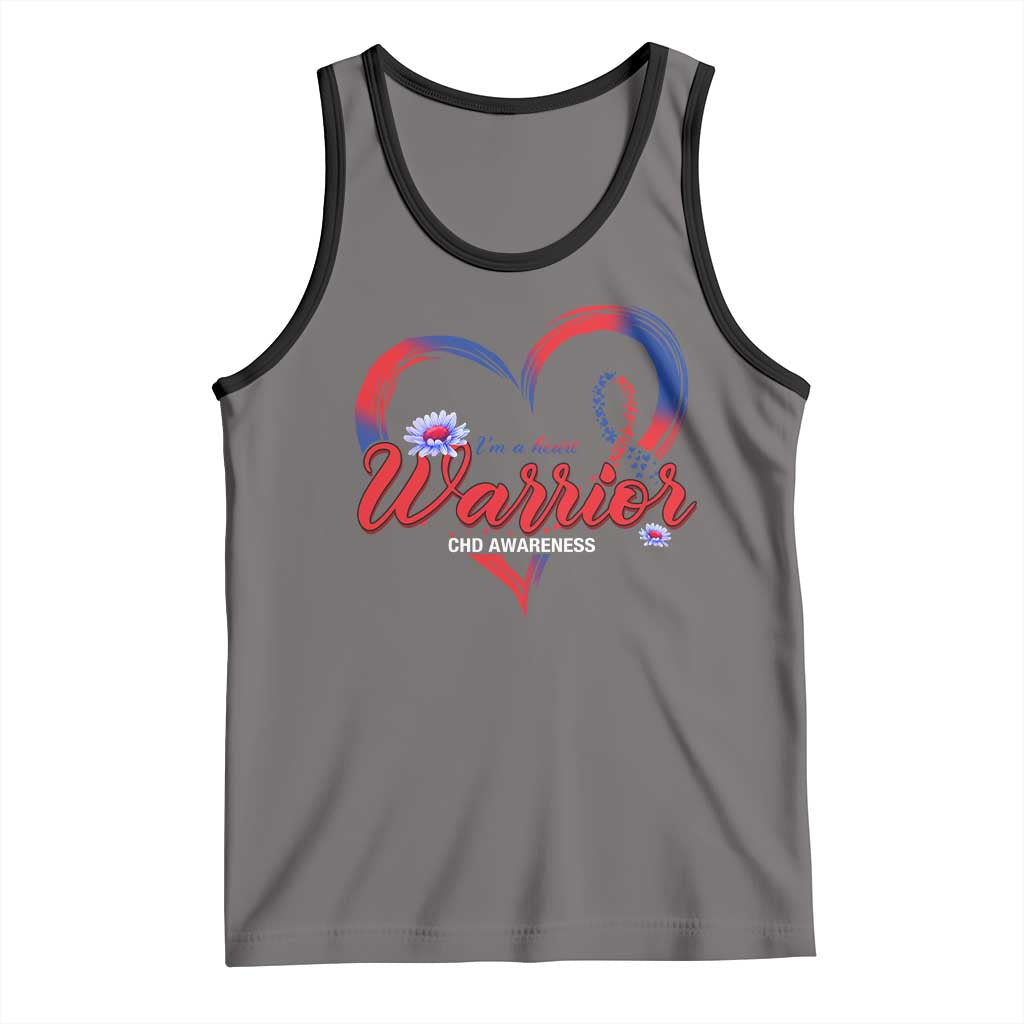 I'm A Heart Warrior Tank Top Congenital Heart Disease CHD Awareness TS11 Deep Heather Black Print Your Wear