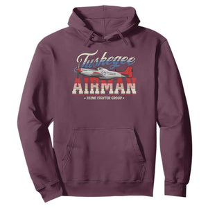 Tuskegee Airman Hoodie 332ND Fighter Group Airplane TS11 Maroon Print Your Wear