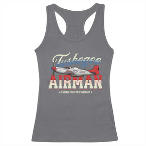 Tuskegee Airman Racerback Tank Top 332ND Fighter Group Airplane TS11 Charcoal Print Your Wear