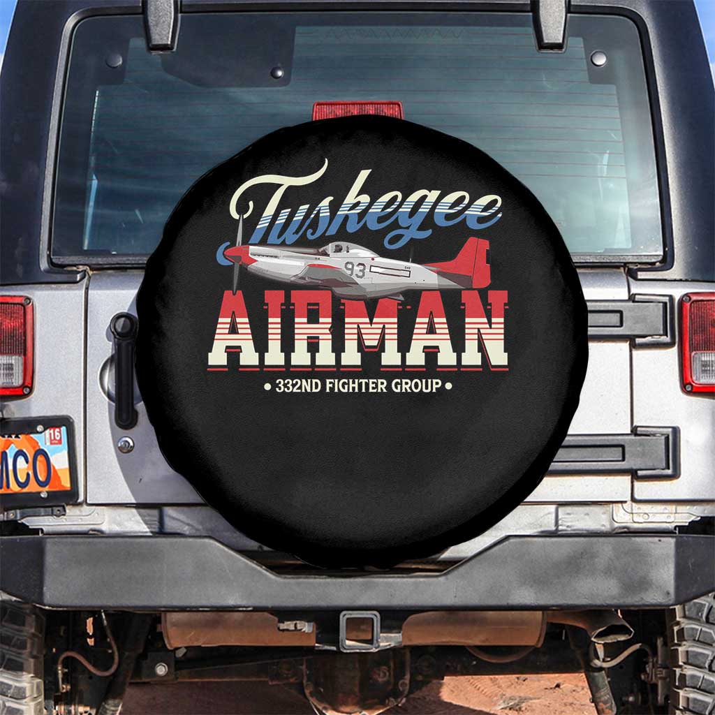 Tuskegee Airman Spare Tire Cover 332ND Fighter Group Airplane TS11 No hole Black Print Your Wear