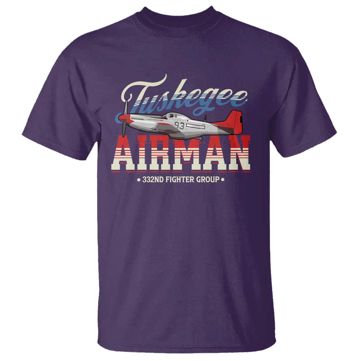 Tuskegee Airman T Shirt 332ND Fighter Group Airplane TS11 Purple Print Your Wear