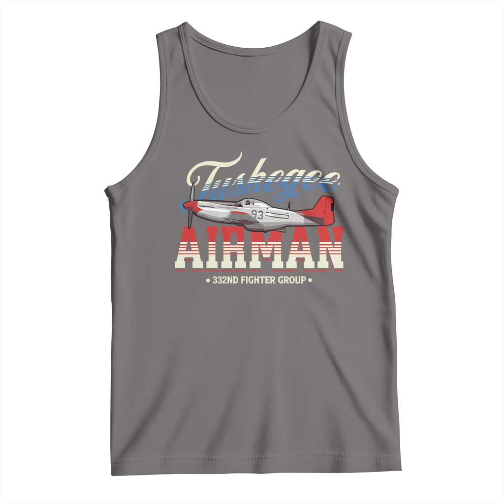 Tuskegee Airman Tank Top 332ND Fighter Group Airplane TS11 Deep Heather Print Your Wear