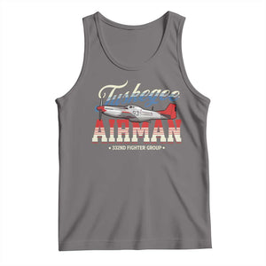 Tuskegee Airman Tank Top 332ND Fighter Group Airplane TS11 Deep Heather Print Your Wear